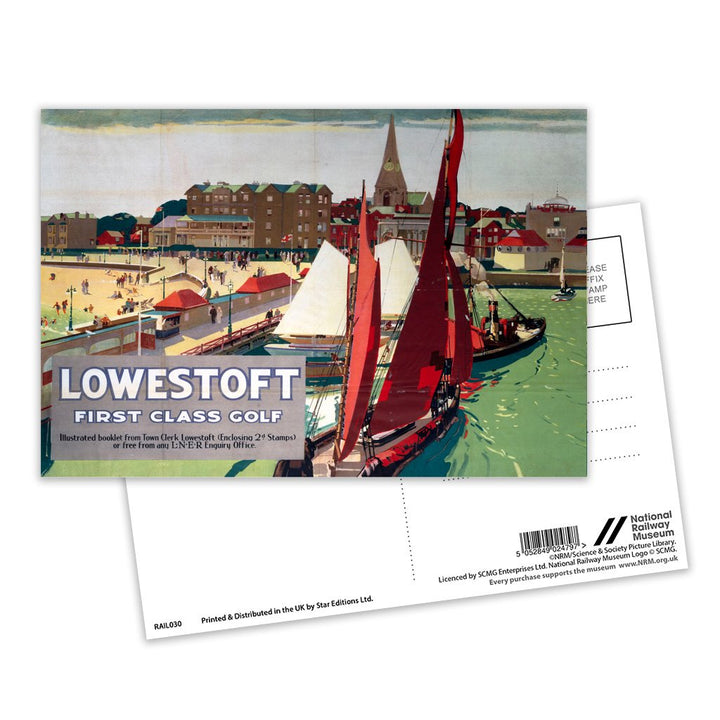 Lowestoft First Class Golf Postcard Pack of 8