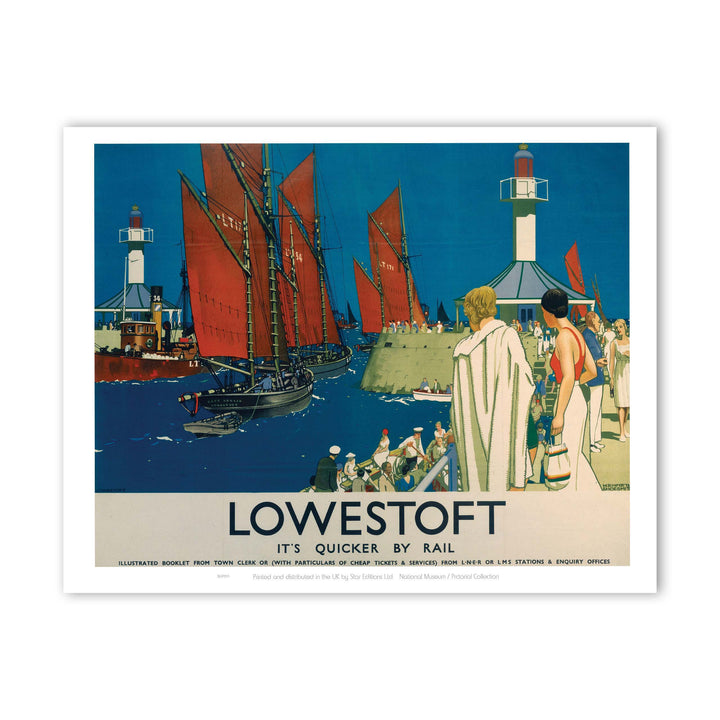 Lowestoft - It's Quicker By Rail Art Print