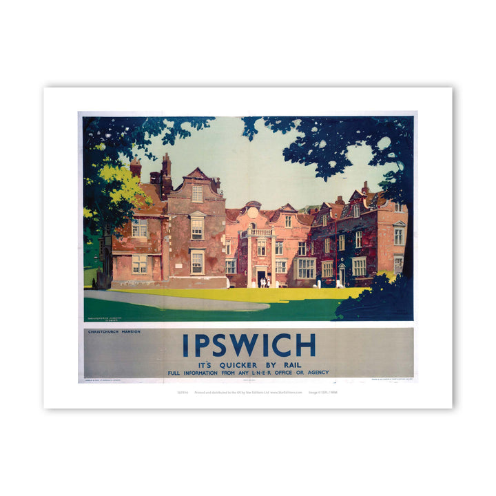 Christchurch Mansion Ipswich - It's Quicker By Rail Art Print