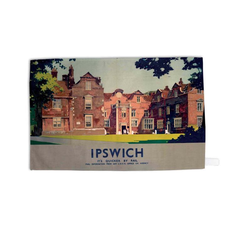 Christchurch Mansion Ipswich - It's Quicker By Rail - Tea Towel