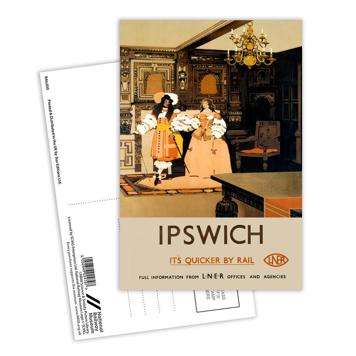 Ipswich The Ancient House LNER - It's Quicker by Rail Postcard Pack of 8