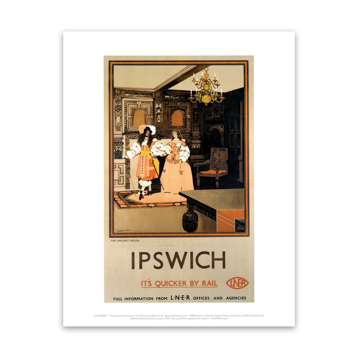 Ipswich The Ancient House LNER - It's Quicker by Rail Art Print