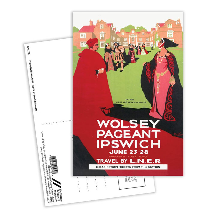 Wolsey Pageant Ipswich - Travel by LNER Postcard Pack of 8