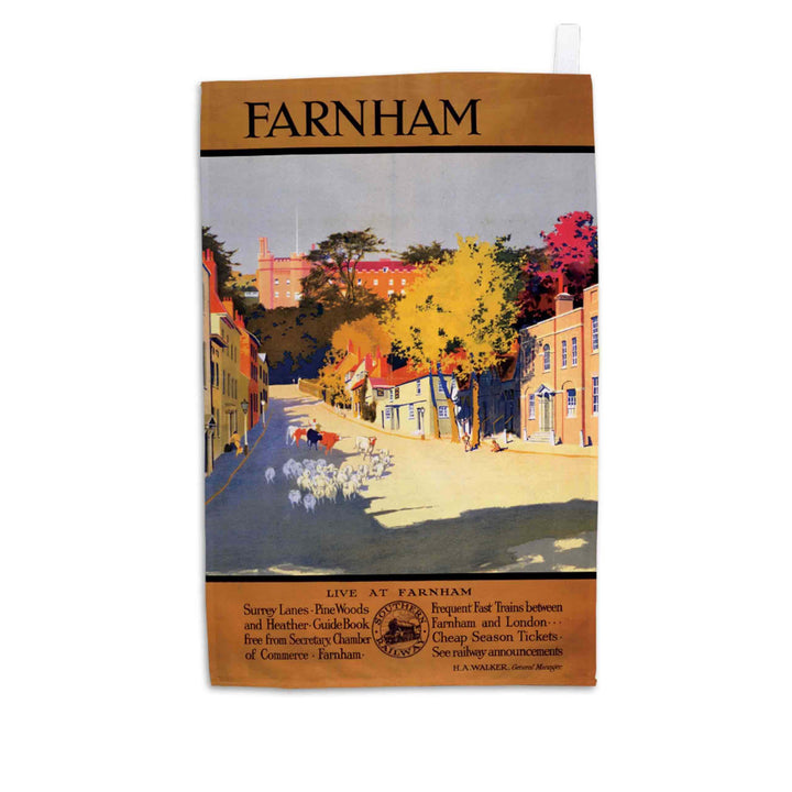 Farnham Surrey - Southern Railway - Tea Towel
