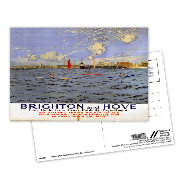 Brighton and Hove Sea and Pier View Postcard Pack of 8