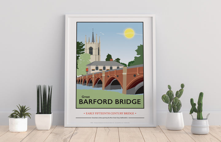 Great Barford Bridge, Bedfordshire - Art Print
