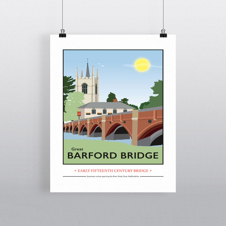 Great Barford Bridge, Bedfordshire 90x120cm Fine Art Print
