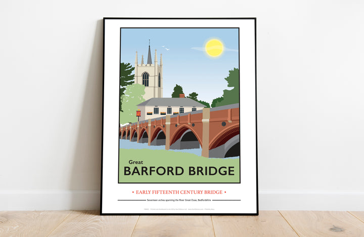 Great Barford Bridge, Bedfordshire - Art Print