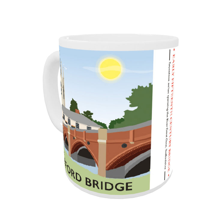 Great Barford Bridge, Bedfordshire Coloured Insert Mug