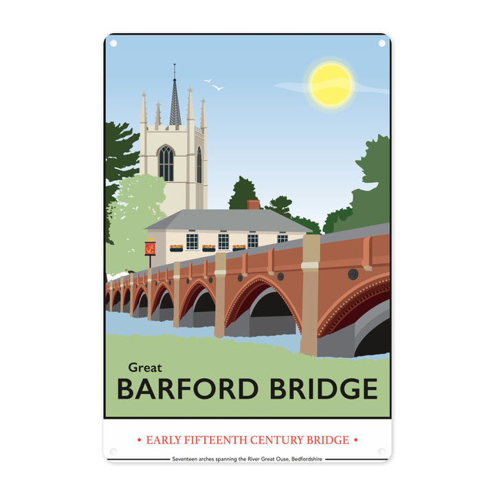 Great Barford Bridge, Bedfordshire Metal Sign