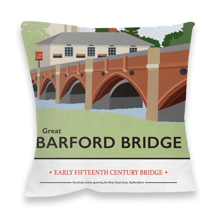 Great Barford Bridge, Bedfordshire Fibre Filled Cushion