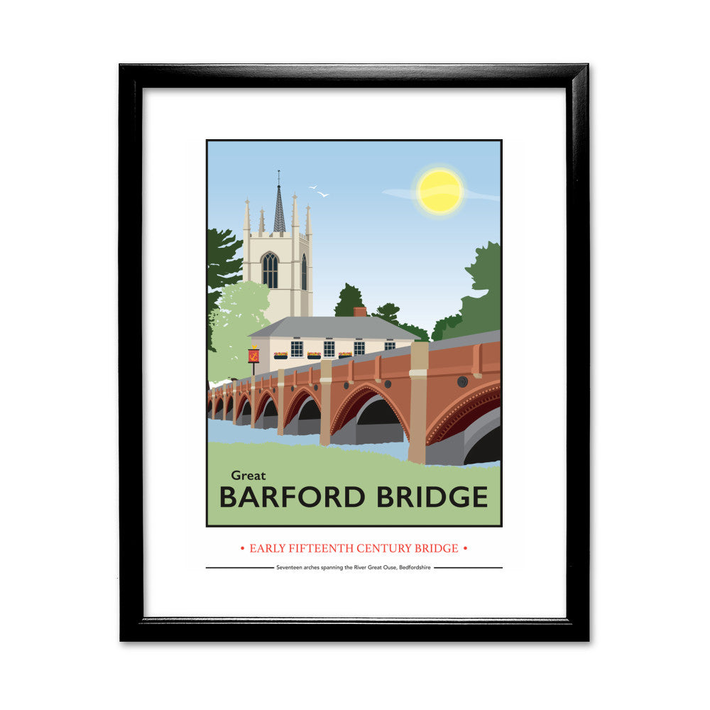 Great Barford Bridge, Bedfordshire - Art Print