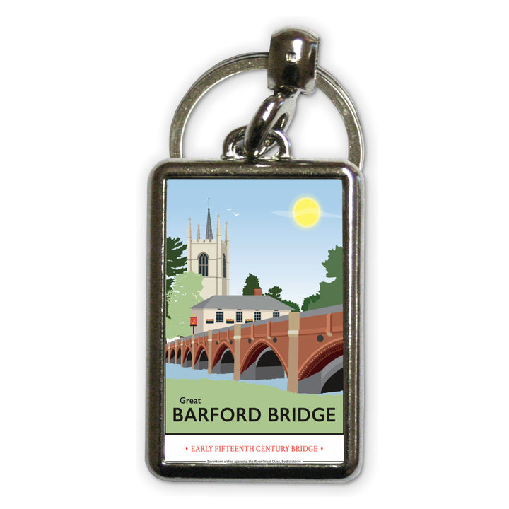 Great Barford Bridge, Bedfordshire Metal Keyring