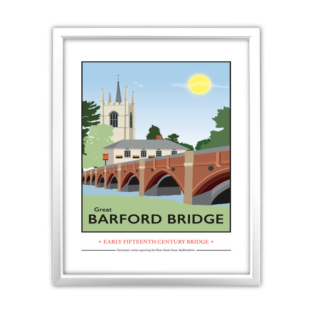Great Barford Bridge, Bedfordshire - Art Print
