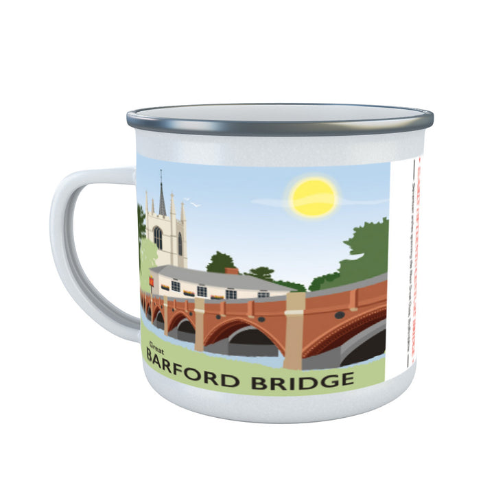 Great Barford Bridge, Bedfordshire Enamel Mug