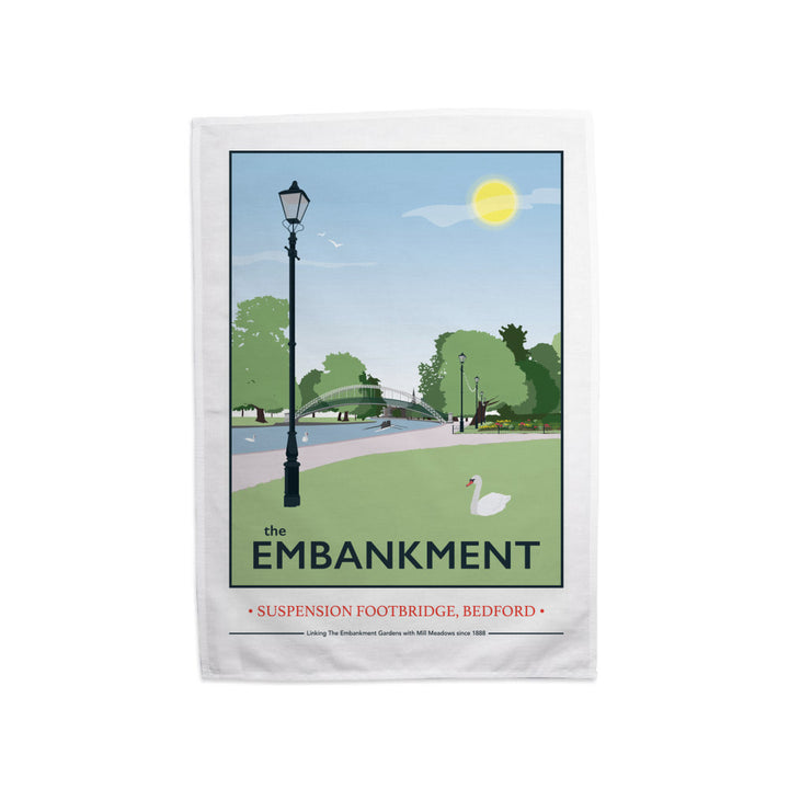 The Embankment, Bedford Tea Towel