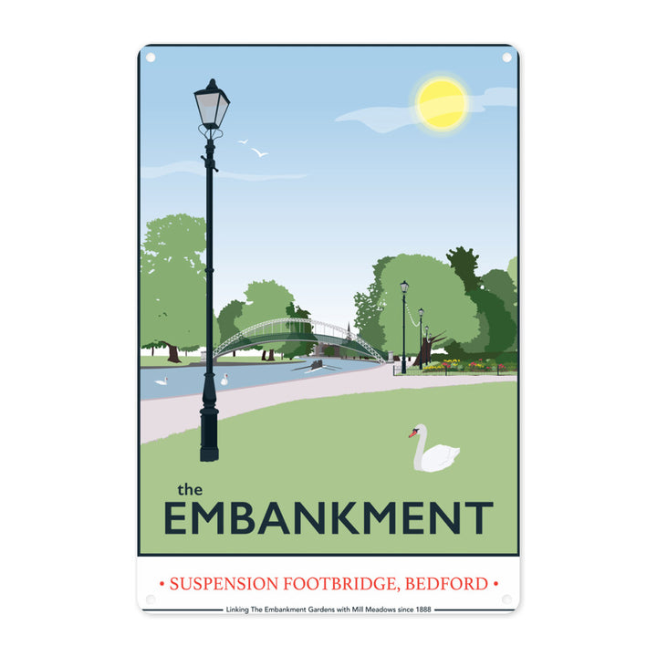The Embankment, Bedford Metal Sign