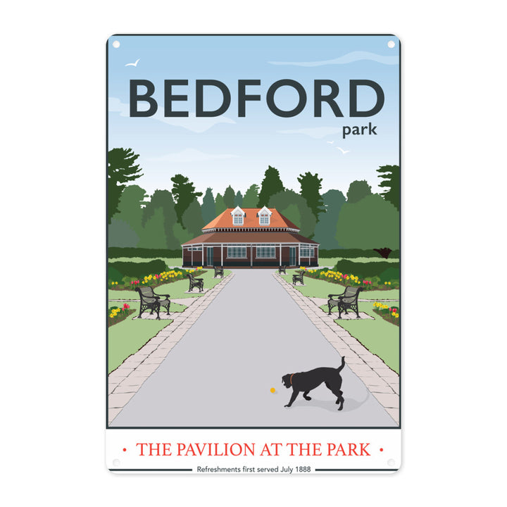 The Pavilion at the Park, Bedford Park, Bedford Metal Sign