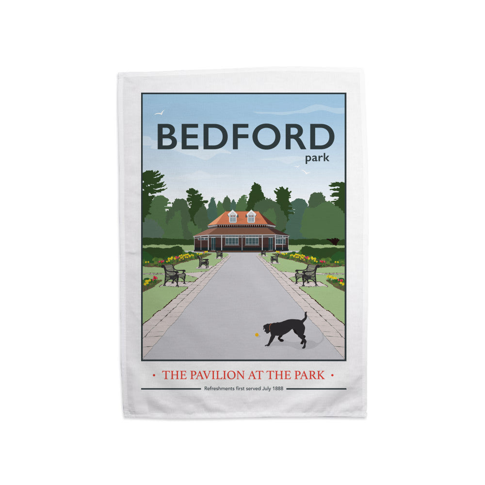 The Pavilion at the Park, Bedford Park, Bedford Tea Towel