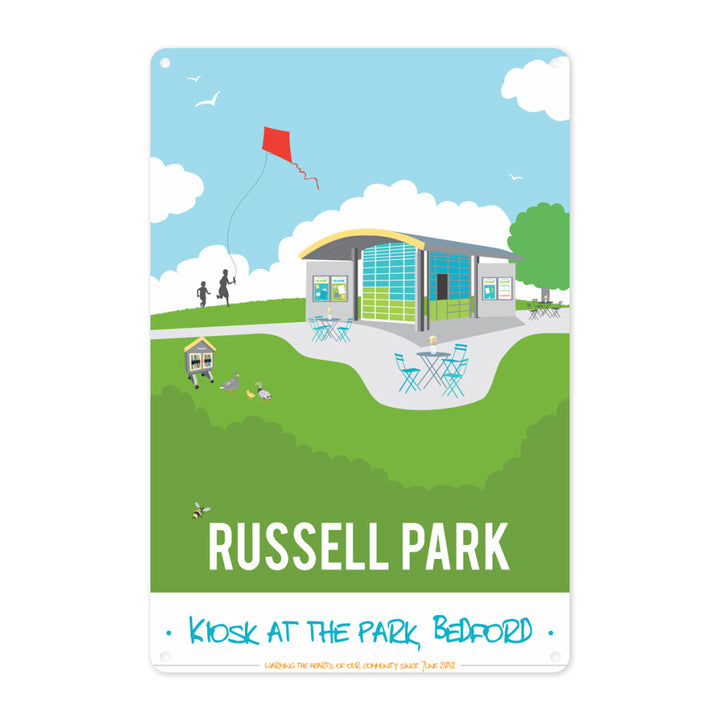 Russell Park, Bedford Metal Sign