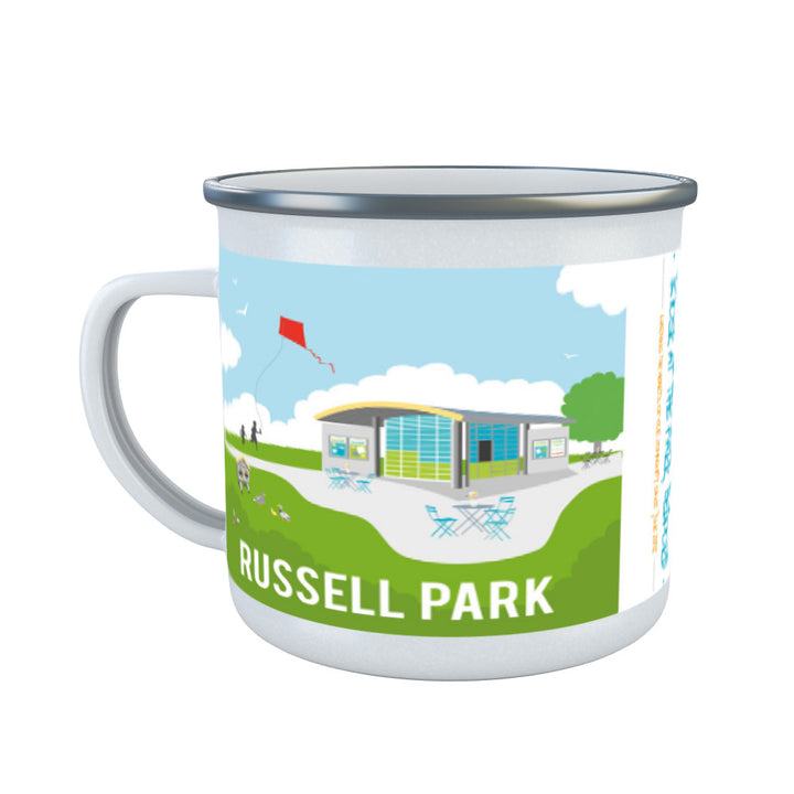 Russell Park, Bedford Enamel Mug