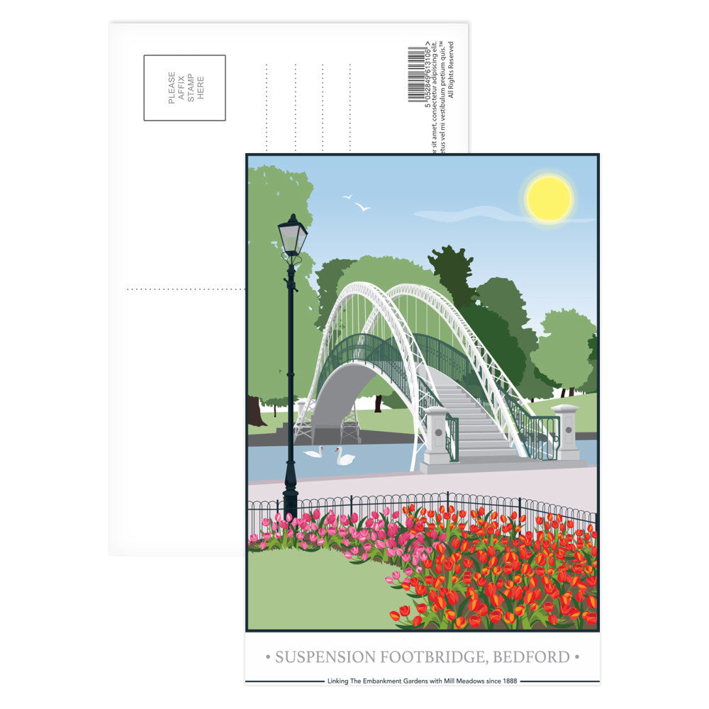 The Suspension Footbridge, Bedford Postcard Pack