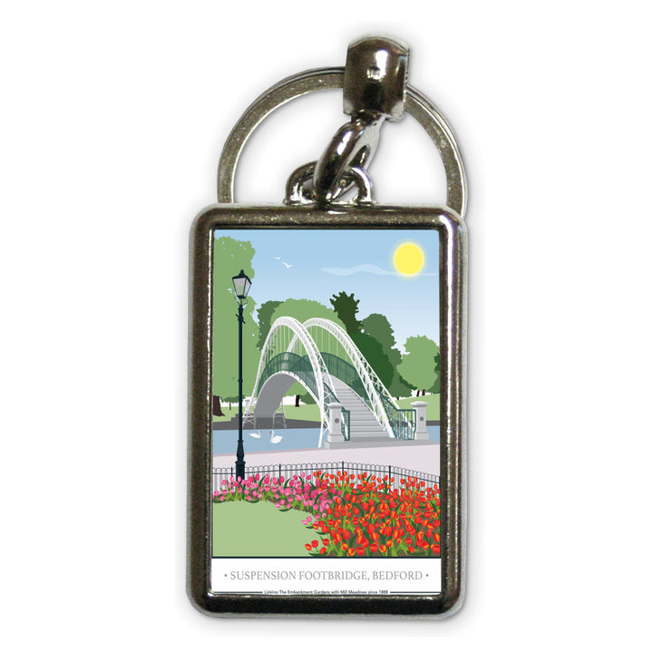 The Suspension Footbridge, Bedford Metal Keyring