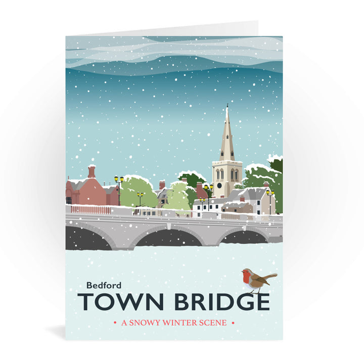 The Town Bridge, Bedford Greeting Card 7x5