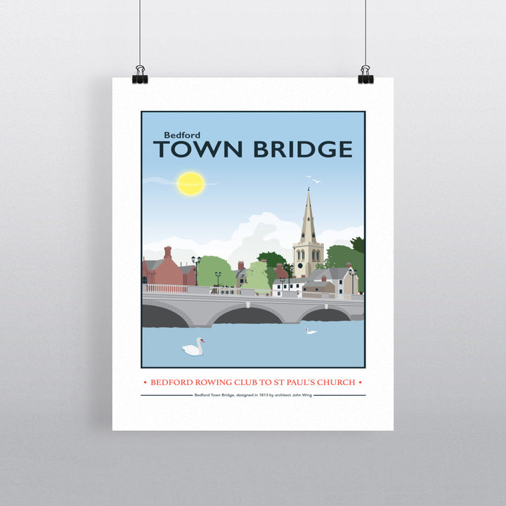 The Town Bridge, Bedford 90x120cm Fine Art Print