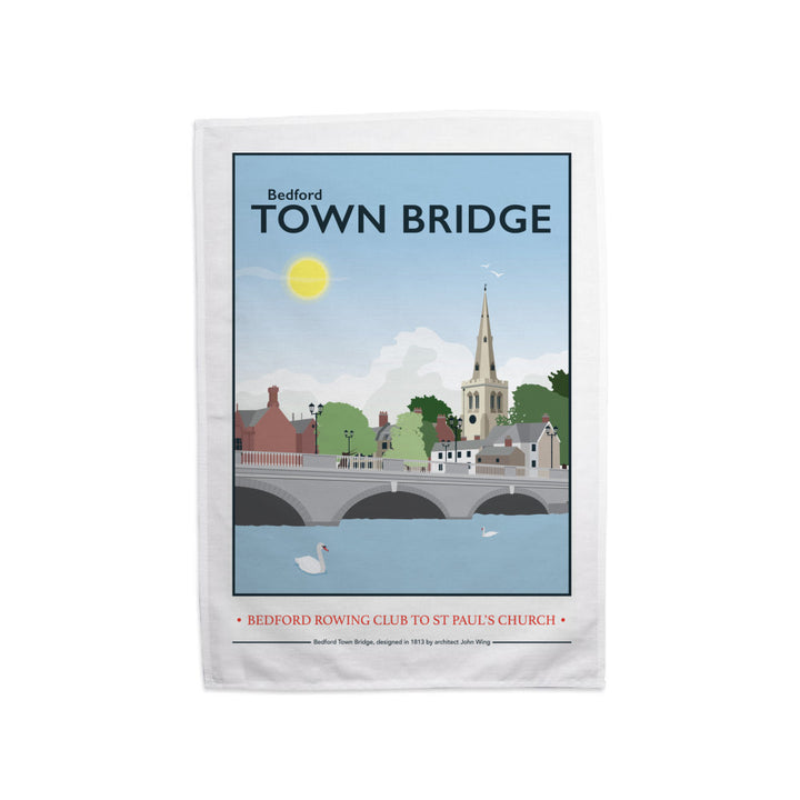 The Town Bridge, Bedford Tea Towel