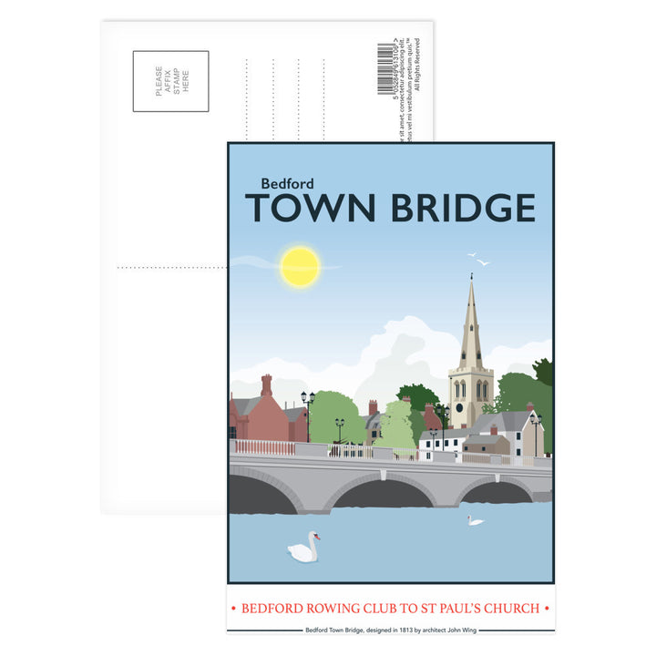 The Town Bridge, Bedford Postcard Pack