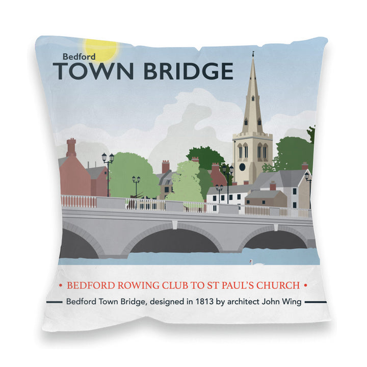 The Town Bridge, Bedford Fibre Filled Cushion