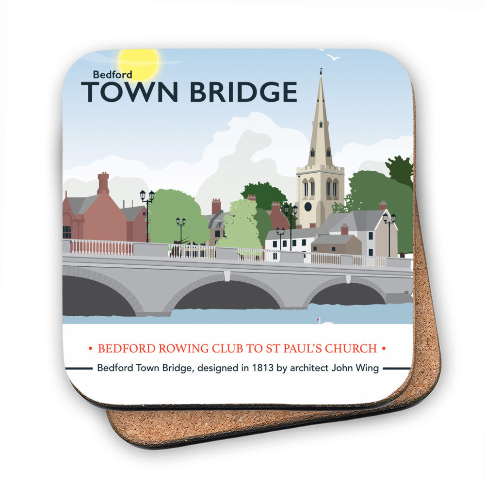 The Town Bridge, Bedford MDF Coaster