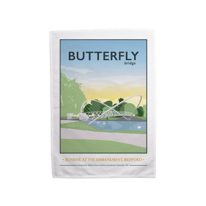 The Butterfly Bridge, Bedford Tea Towel