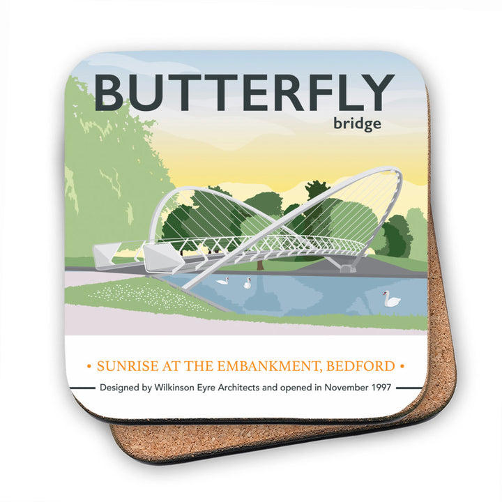 The Butterfly Bridge, Bedford MDF Coaster