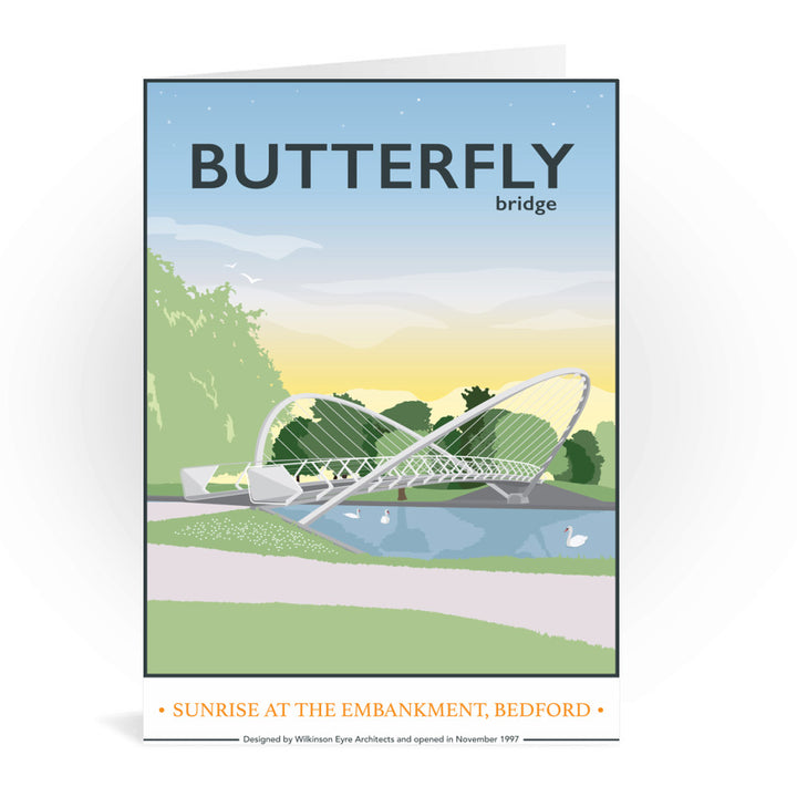 The Butterfly Bridge, Bedford Greeting Card 7x5