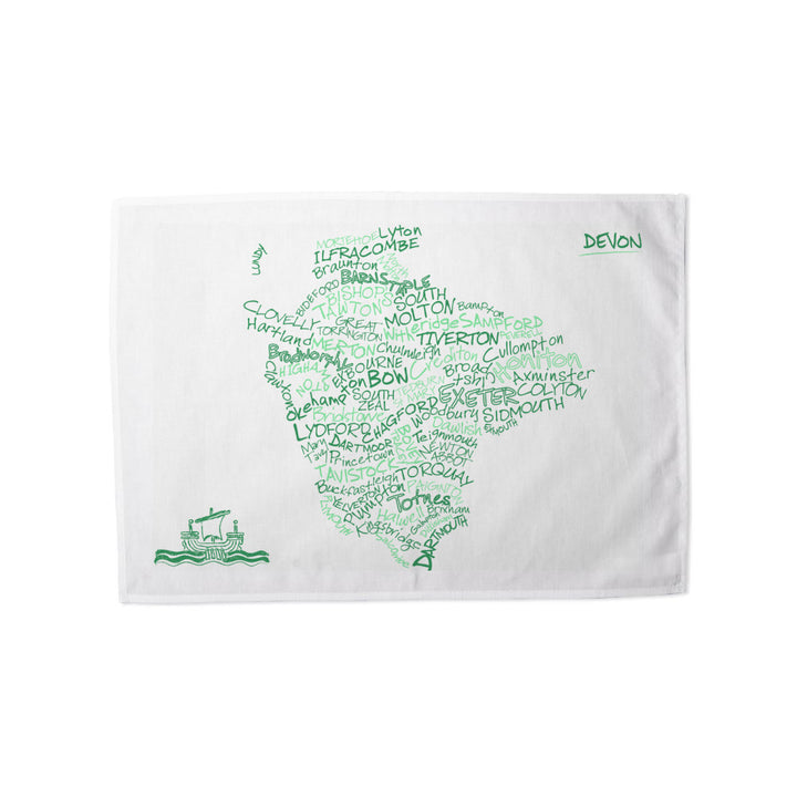 County Map of Devon, Tea Towel