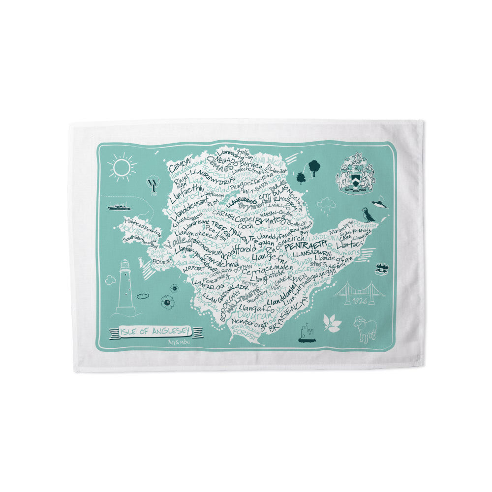 Map of The Isle of Anglesey, Tea Towel