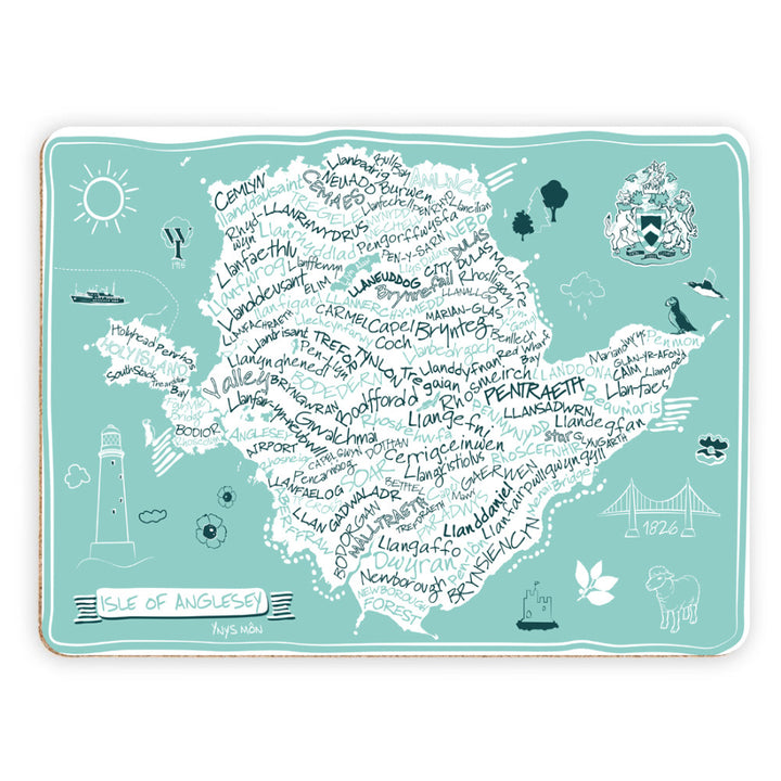 Map of The Isle of Anglesey, Placemat
