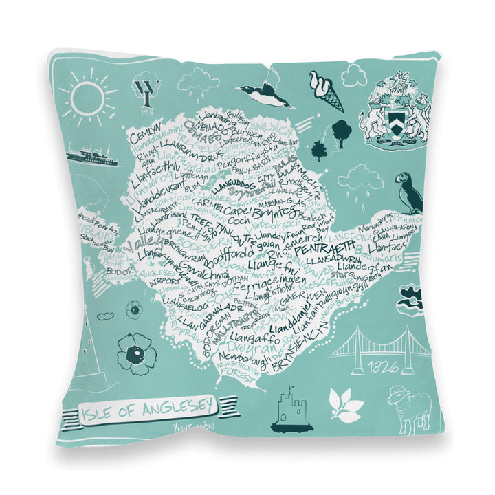 Map of The Isle of Anglesey, Fibre Filled Cushion
