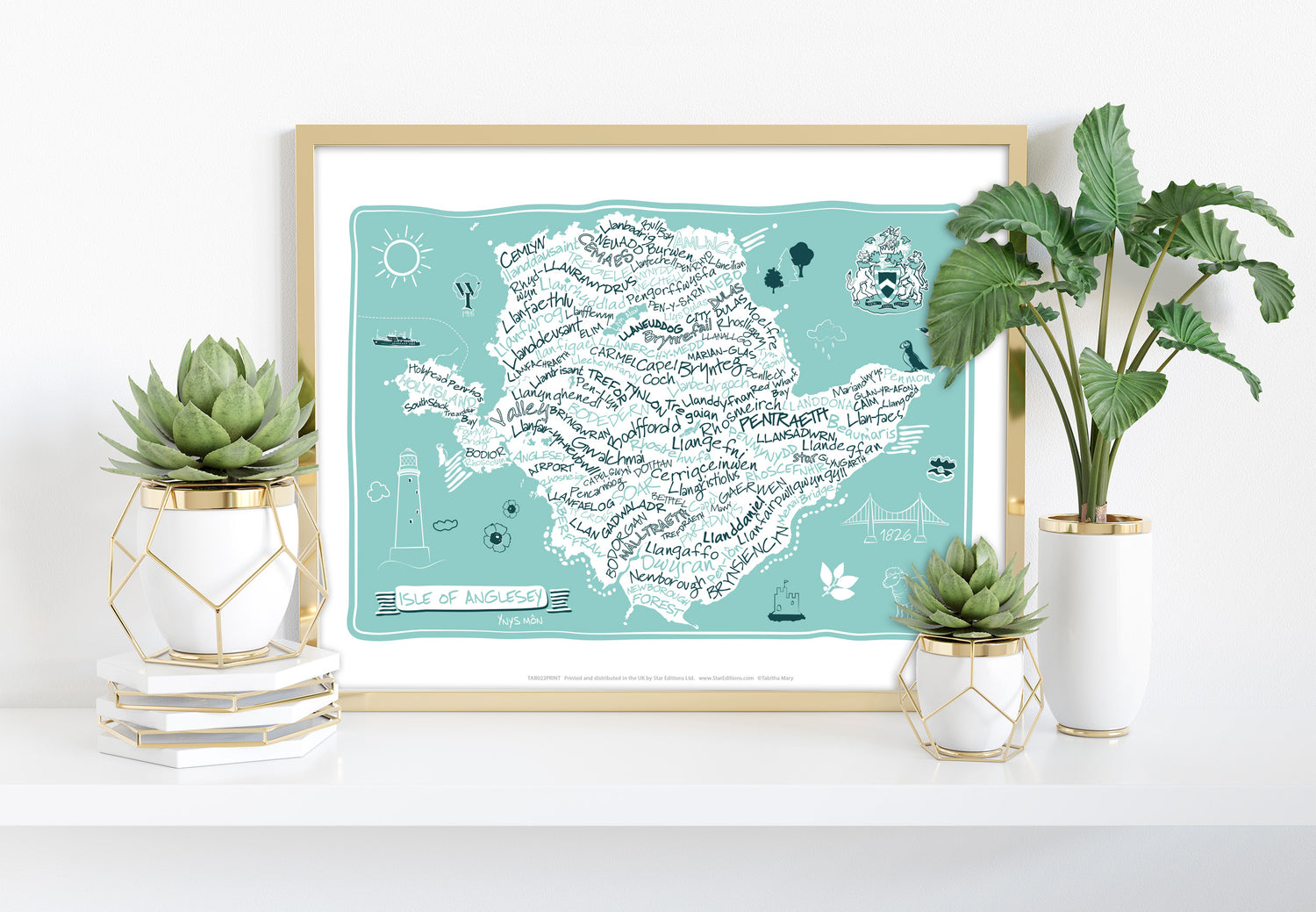 Map of The Isle of Anglesey - Art Print