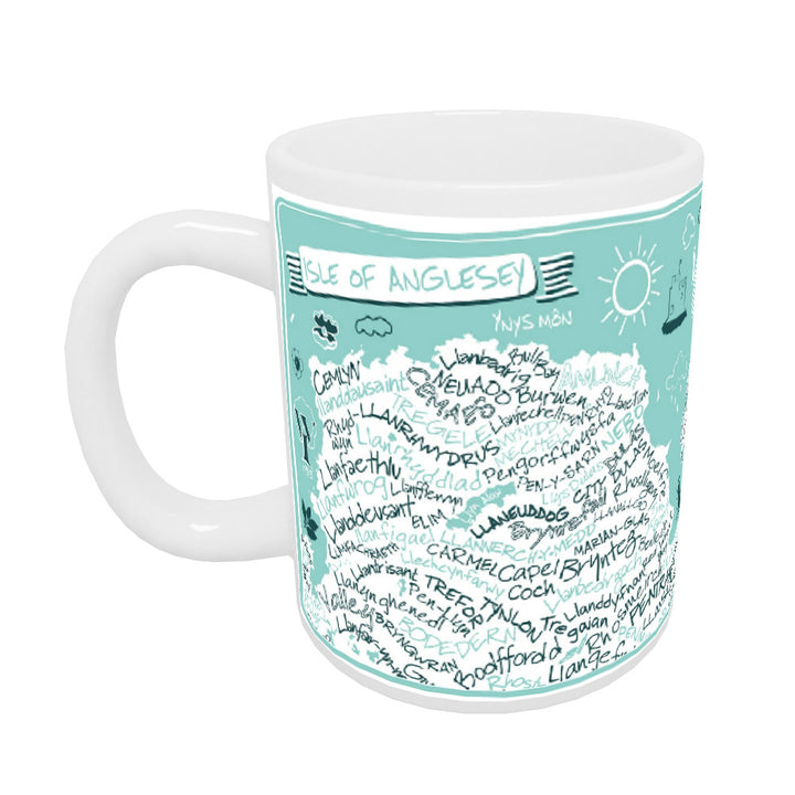 Map of The Isle of Anglesey, - Coloured Insert Mug