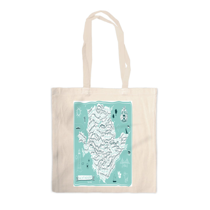 Map of The Isle of Anglesey, Canvas Tote Bag