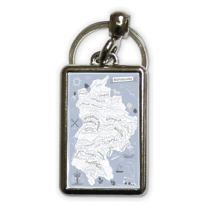 County Map of Bedfordshire, Metal Keyring