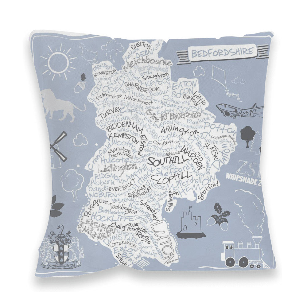 County Map of Bedfordshire, Fibre Filled Cushion