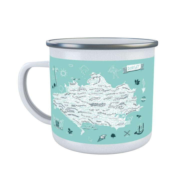 County Map of Dorset, Enamel Mug