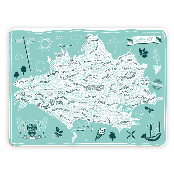 County Map of Dorset, Placemat