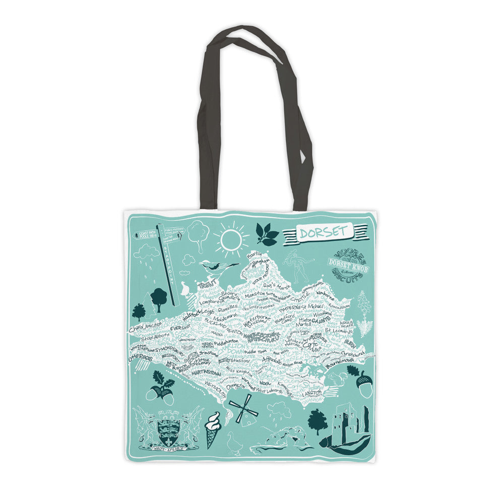 County Map of Dorset, Premium Tote Bag