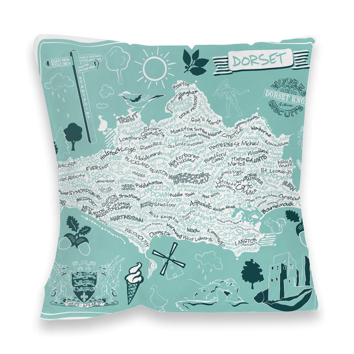 County Map of Dorset, Fibre Filled Cushion