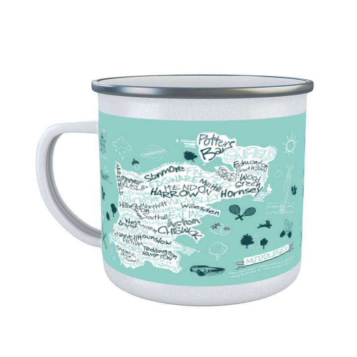 County Map of Middlesex, Enamel Mug